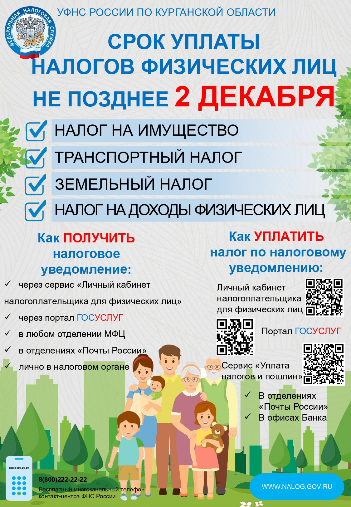 Оплата налогов.